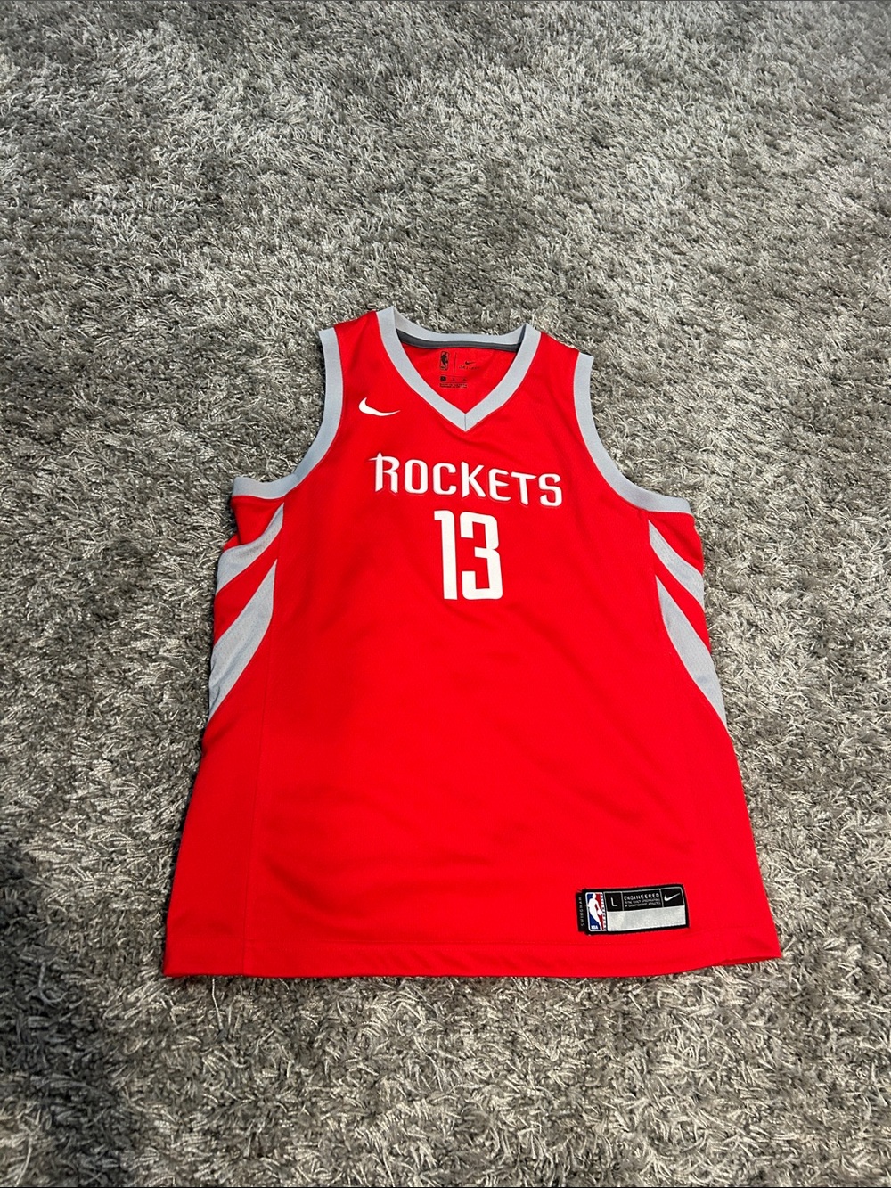 Nike Red Rockets #13 Youth Basketball Jersey with White Accents